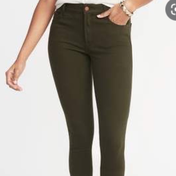 Old Navy Rockstar Super Skinny Olive Green Pants - Picture 1 of 3